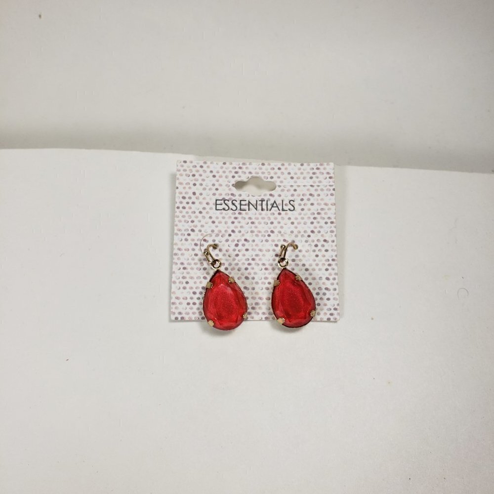 Elegant Pink Teardrop Dangle Earrings – Gold-Tone Statement - Women's Jewelry - Picture 7 of 9